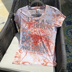 University of Texas ladies Tshirt. All over UT iconic print. Size M.